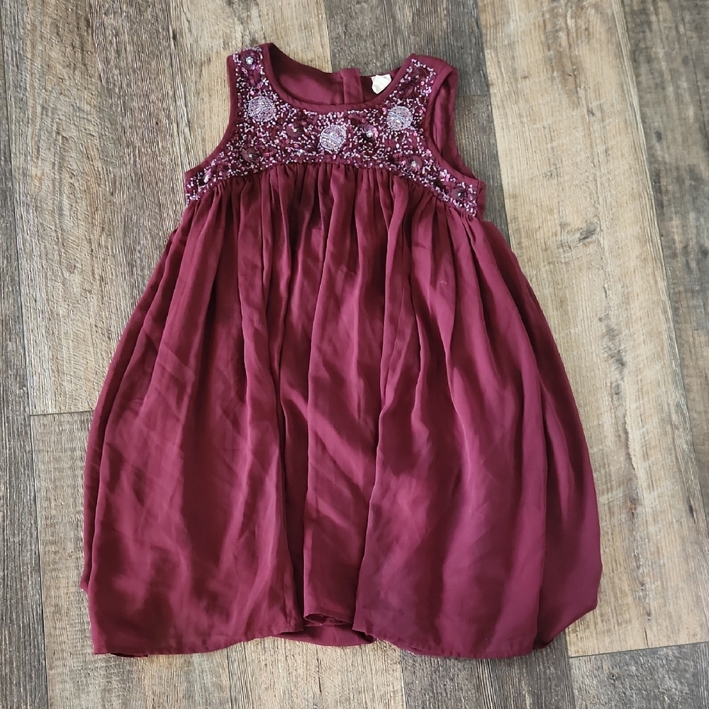 Elegant Burgundy Kids Dress